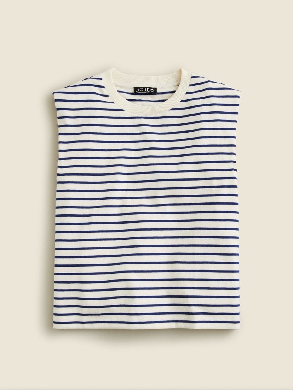 J. Crew Structured muscle tee in Mariner cotton. White & Navy